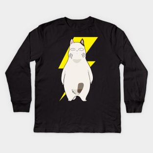 Urusei Yatsura "CAT" - Kotatsu Neko Sticker Kids Long Sleeve T-Shirt